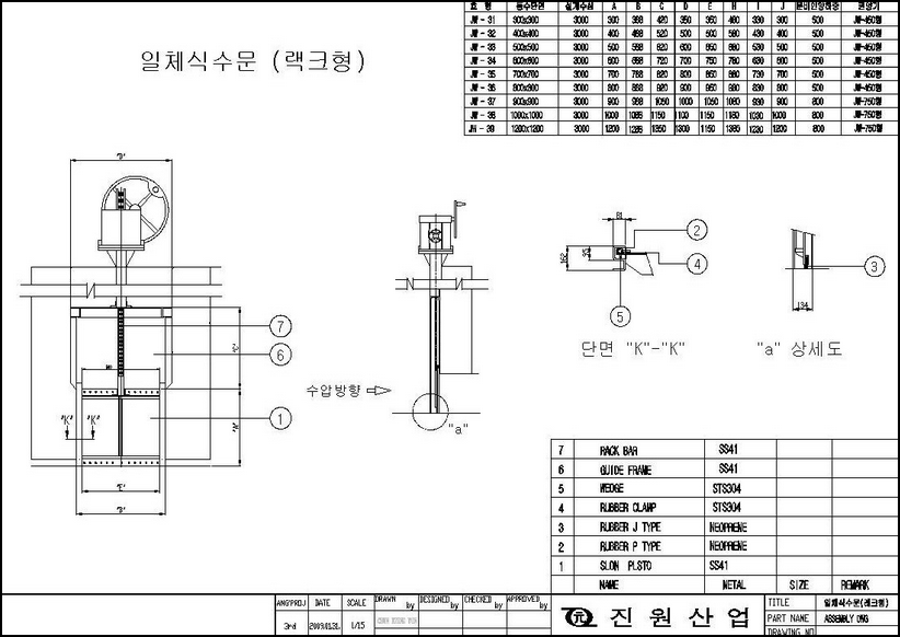 일체식수문 - 렉크형